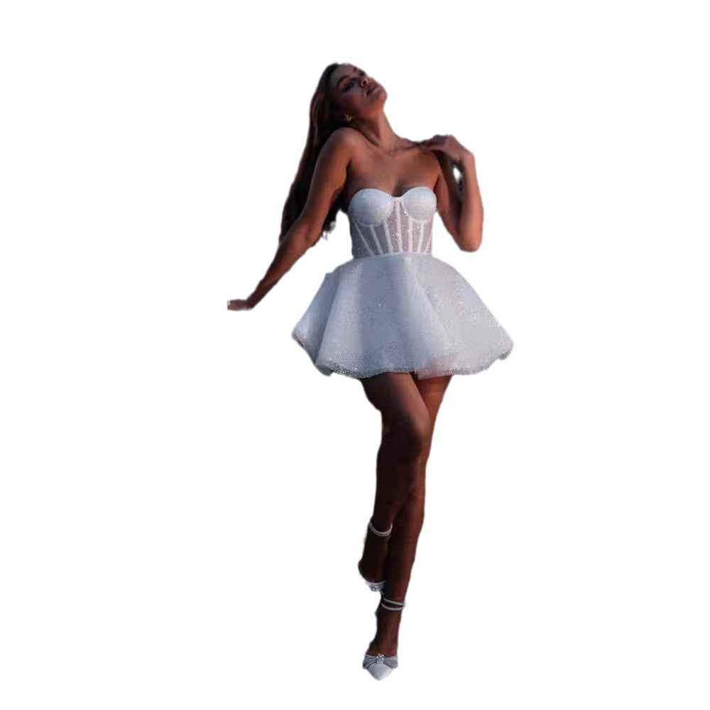 The Bridal Spark Strapless Corset-Style Mini Dress