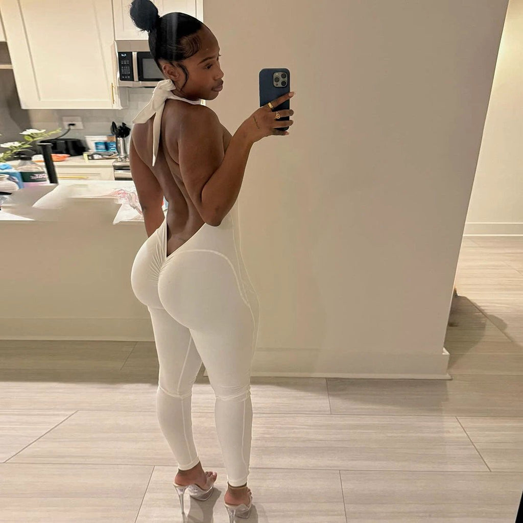 The Bare Affair Backless Halter Jumpsuit