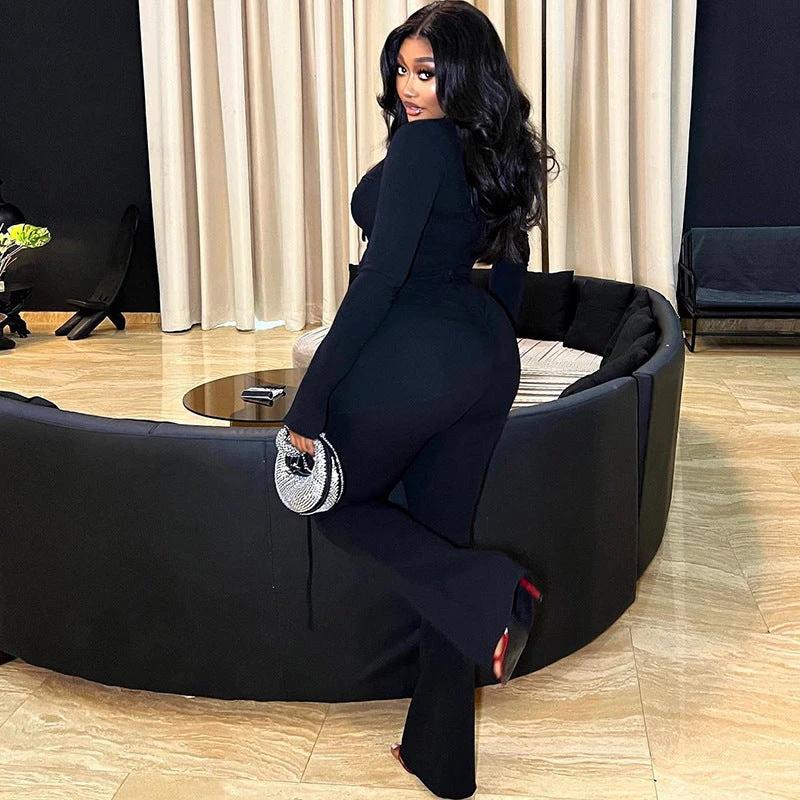 The Noir Social Mesh Tie-Front Pants Set