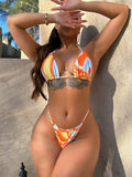 The Rainbow Ruched Drawstring Bikini Set