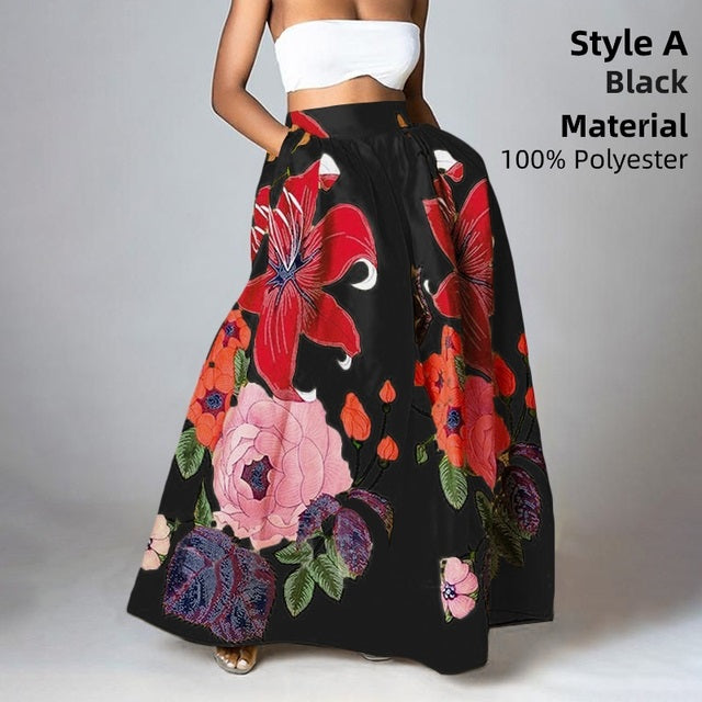 The Garden Escape Yellow Floral Maxi Skirt