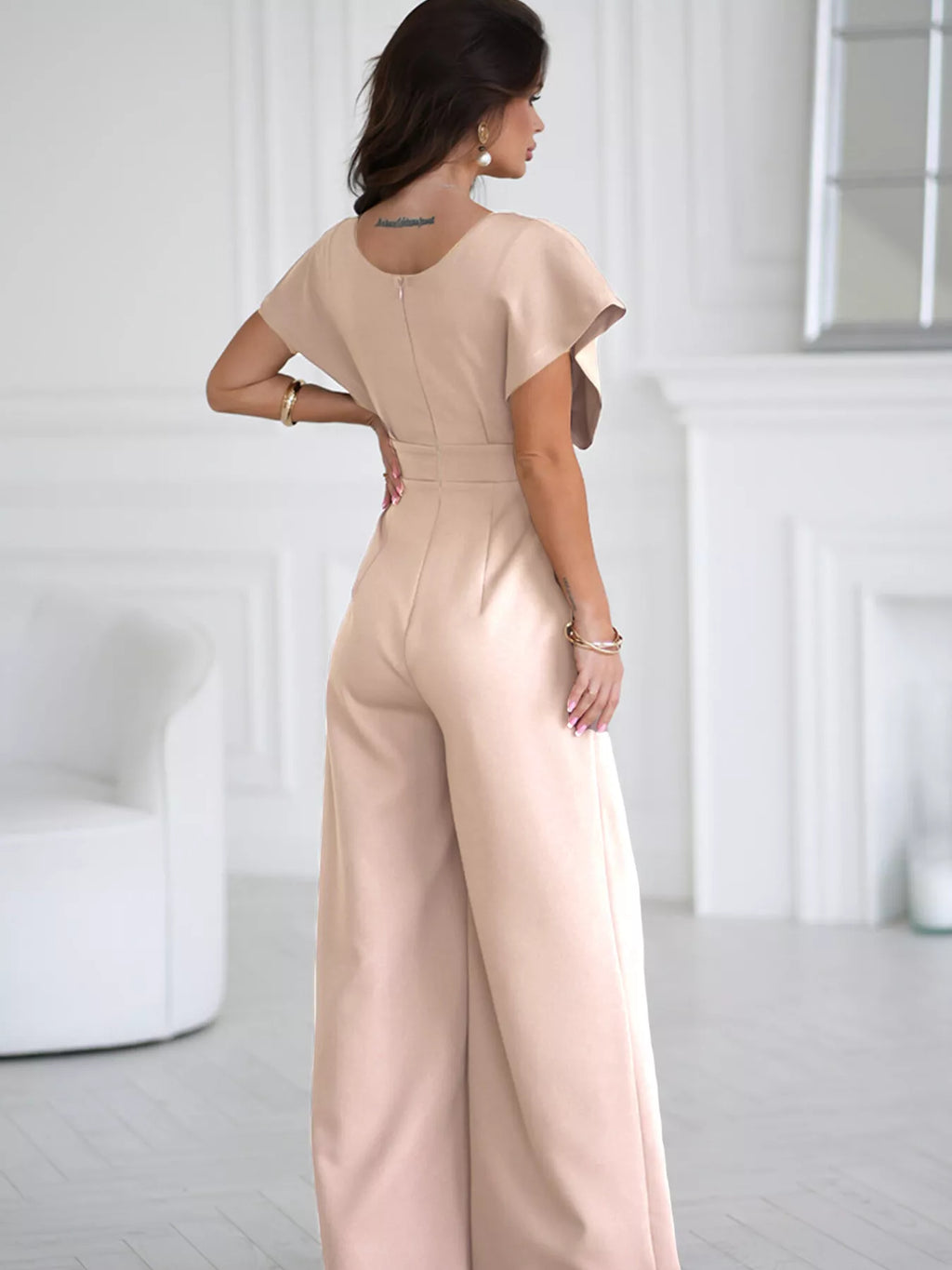 The Grand Social Surplice Wide-Leg Jumpsuit