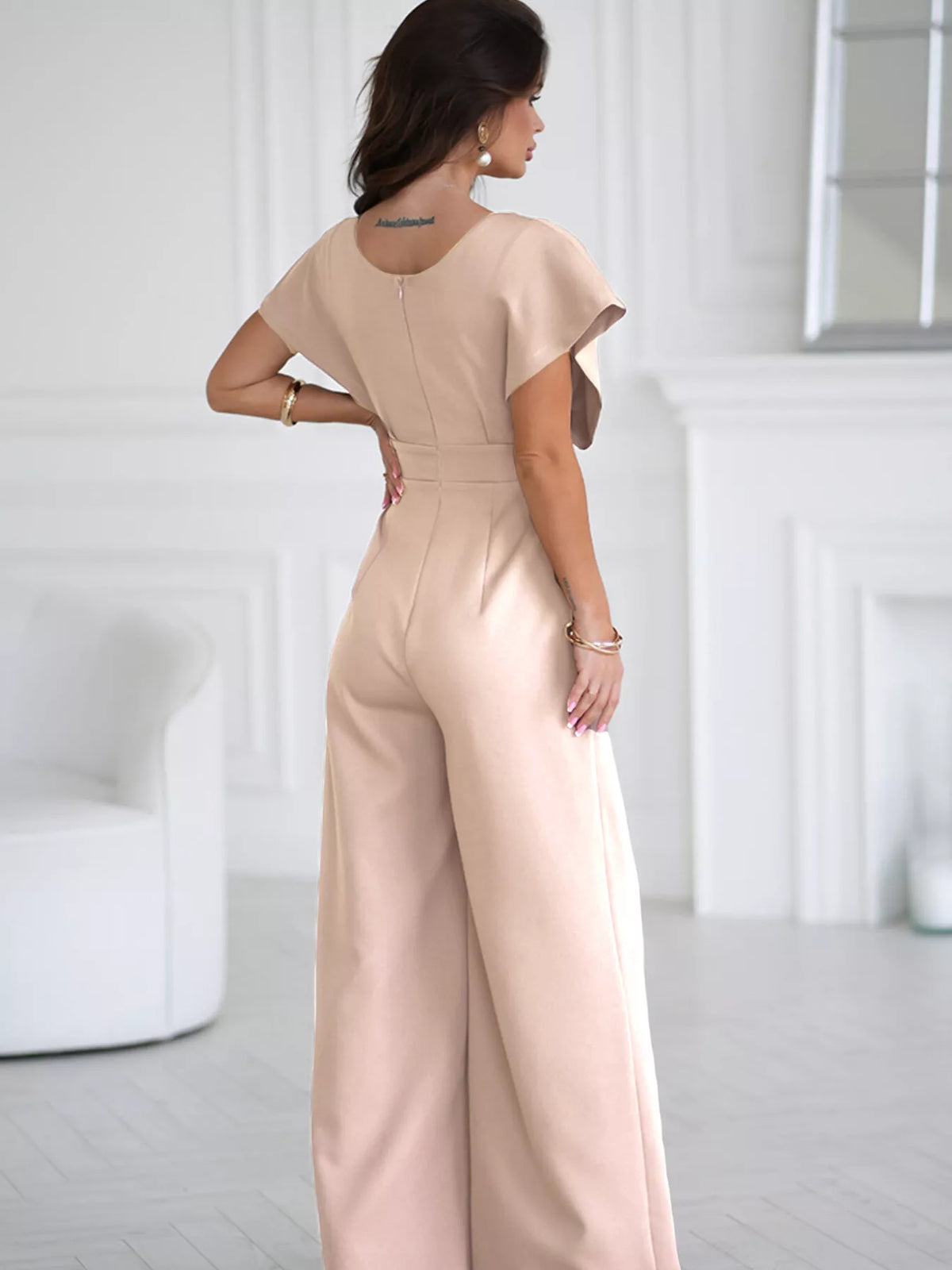 The Grand Social Surplice Wide-Leg Jumpsuit