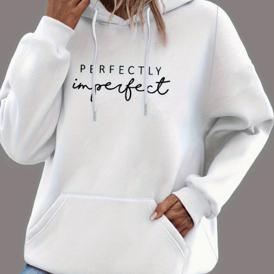 European And American Women's Autumn And Winter Letter Printed Kangaroo Pocket Hoodie