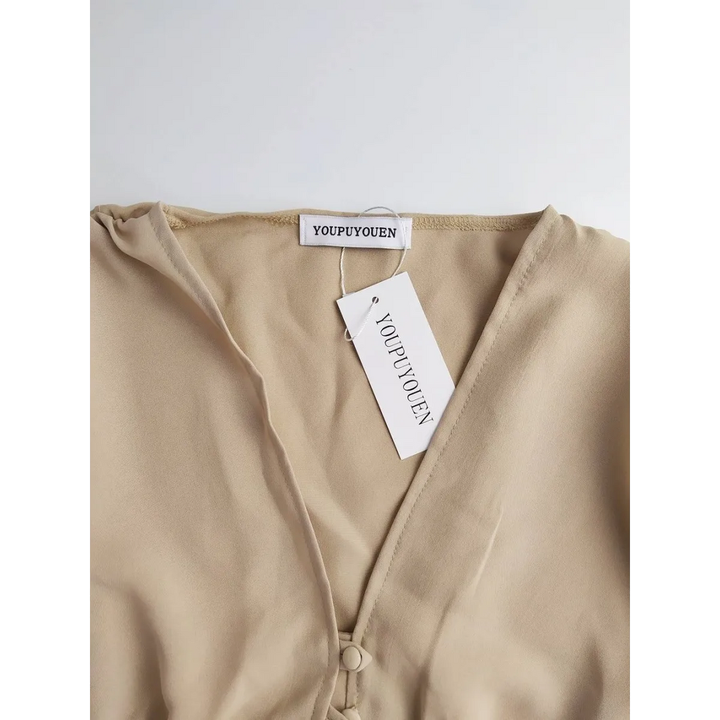 The Café Chic Lantern Sleeve Blouse