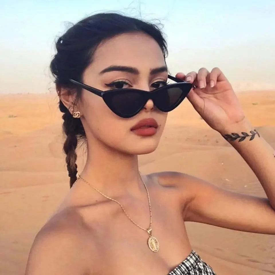 Retro Narrow Cat-Eye Sunglasses | Polarized UV400, Lightweight Frame & 15 Colorways