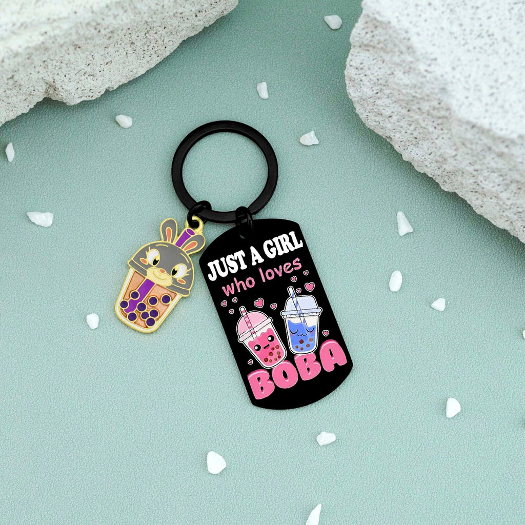 Crizaor Just a Girl Who Loves Boba Keychain