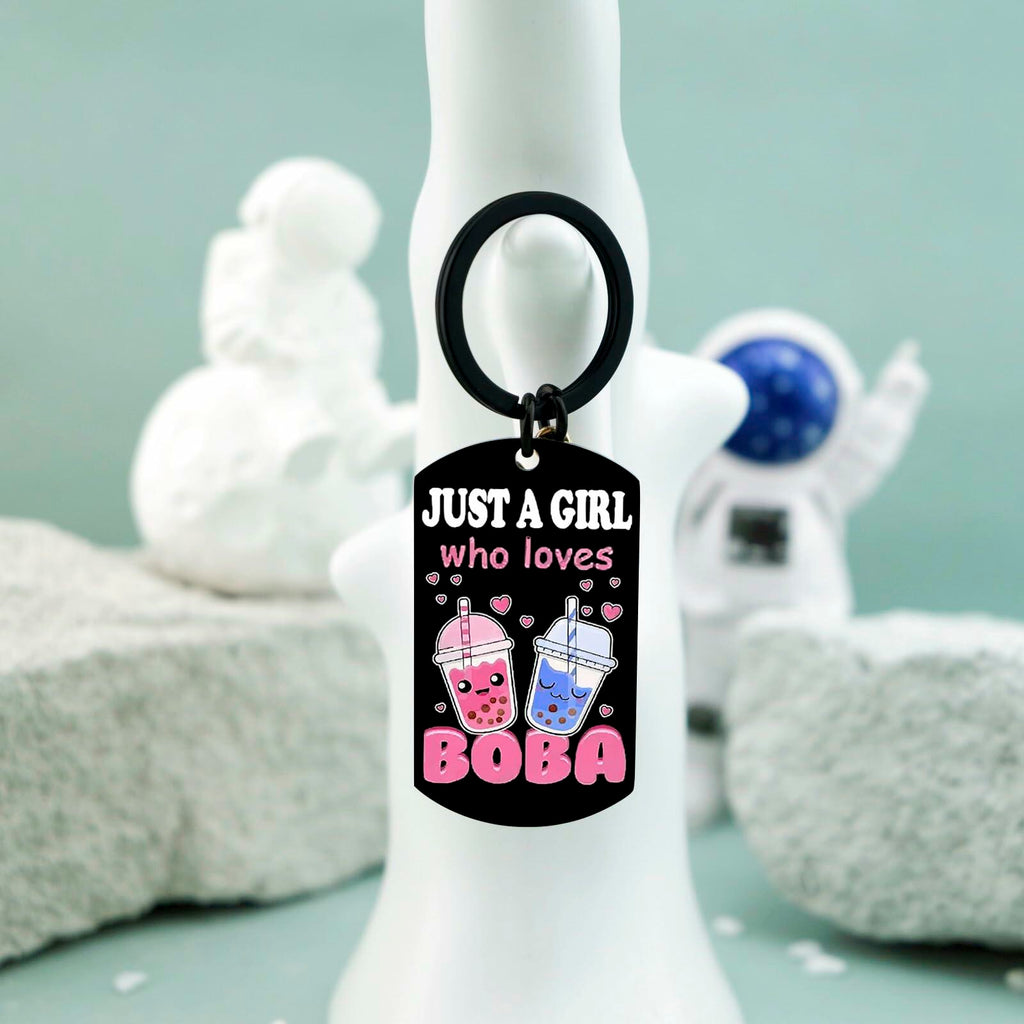 Crizaor Just a Girl Who Loves Boba Keychain