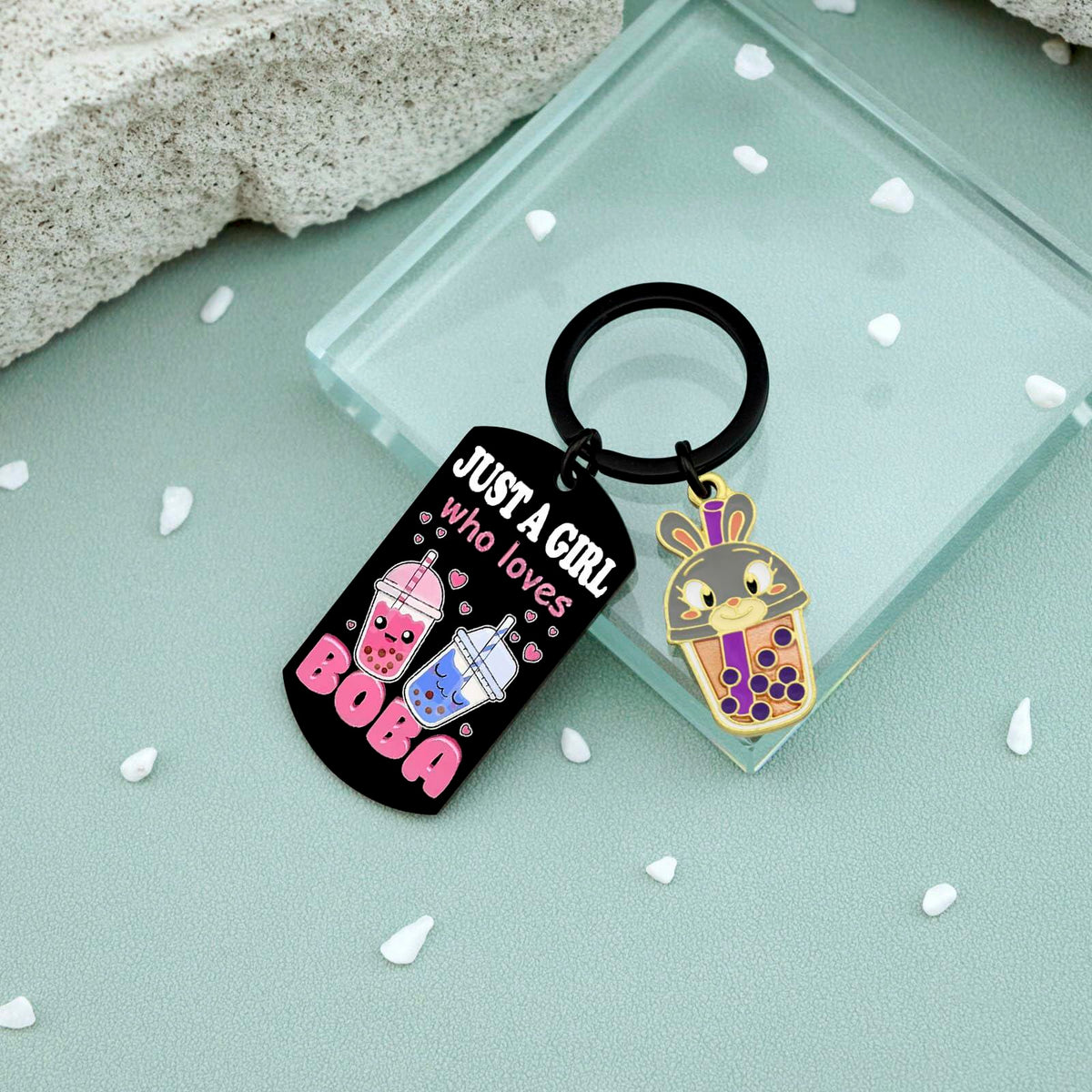 Crizaor Just a Girl Who Loves Boba Keychain
