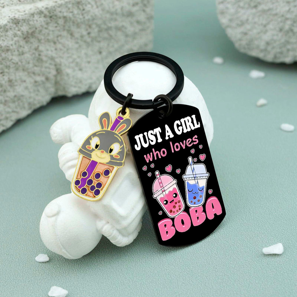 Crizaor Just a Girl Who Loves Boba Keychain