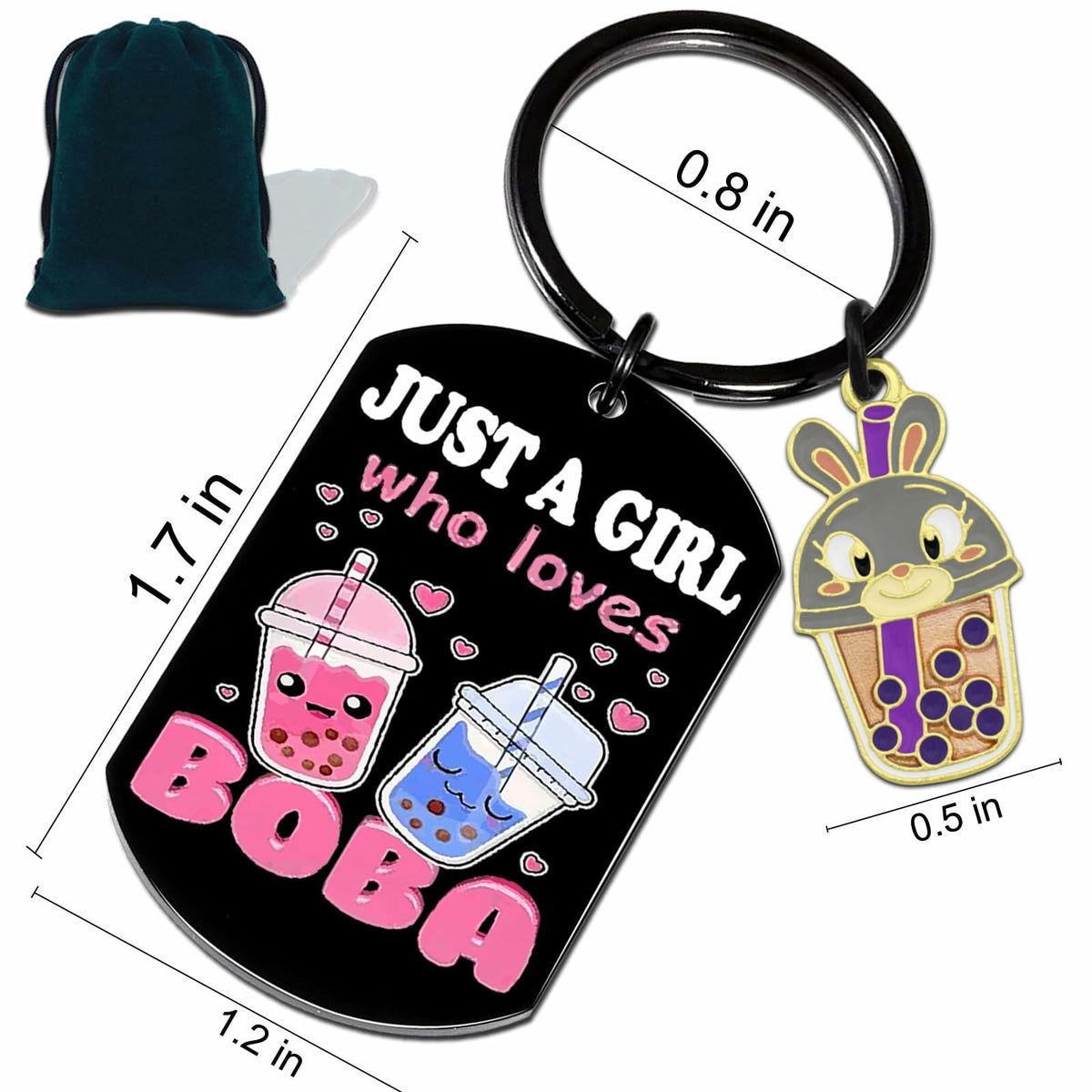 Crizaor Just a Girl Who Loves Boba Keychain