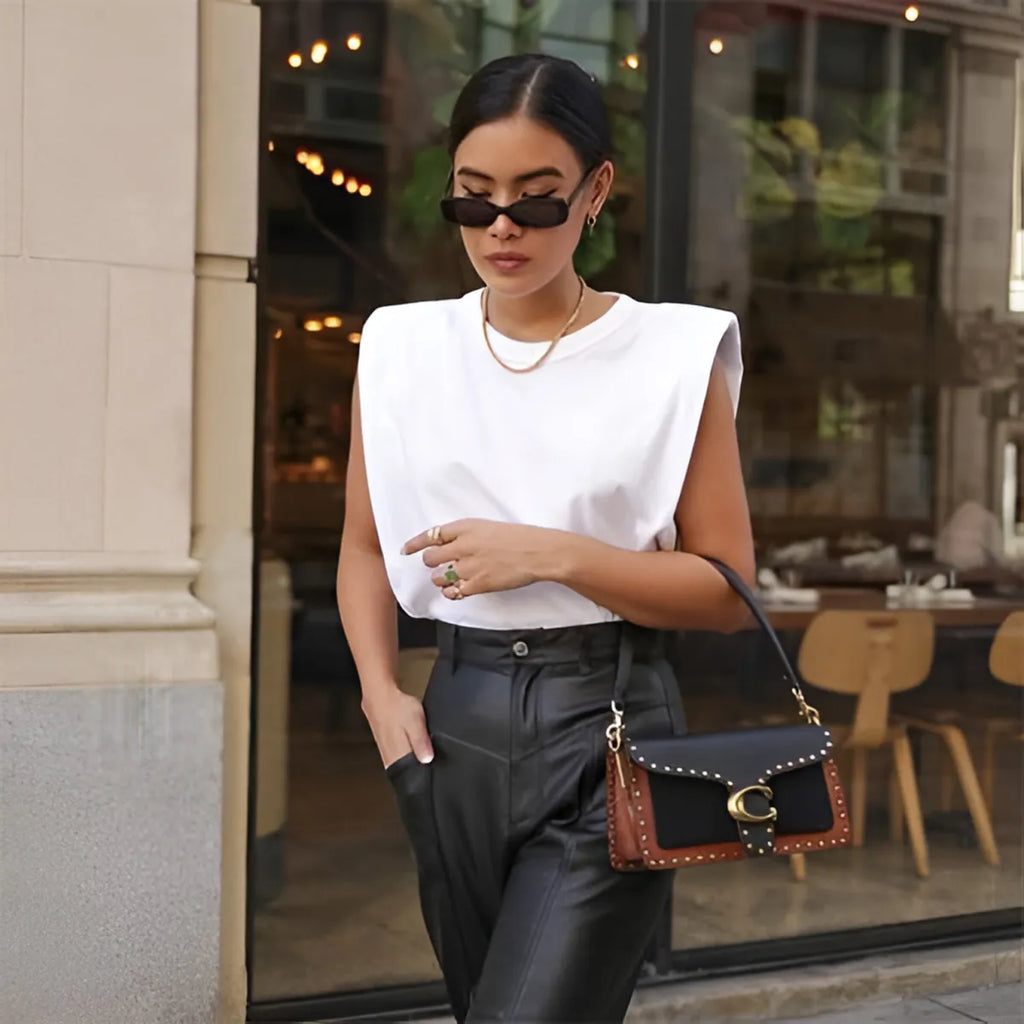 The Power Move Padded-Shoulder Tee