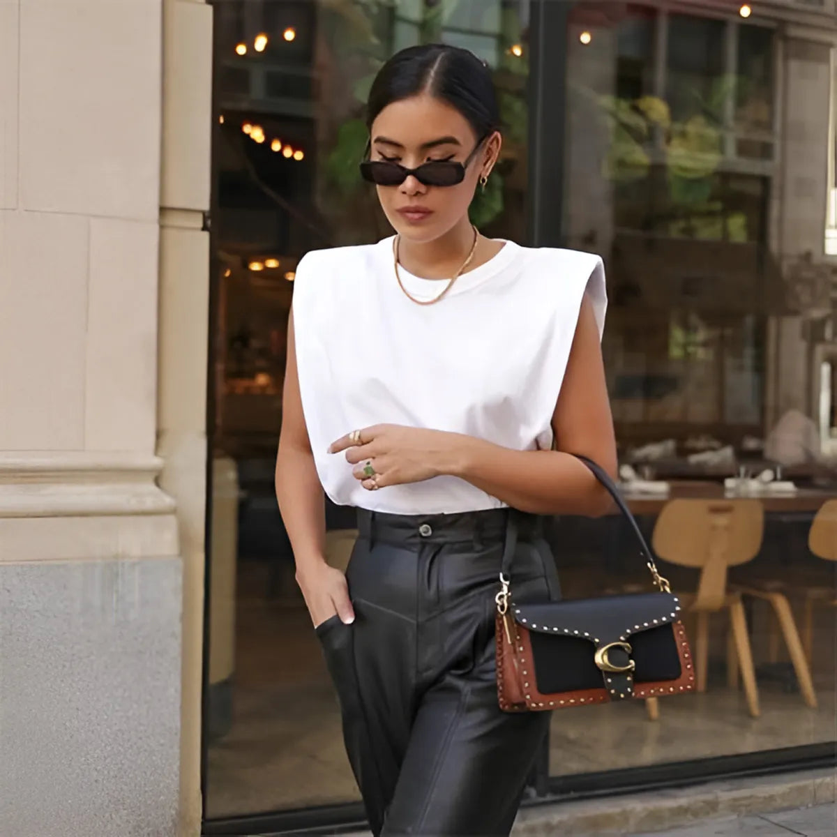 The Power Move Padded-Shoulder Tee