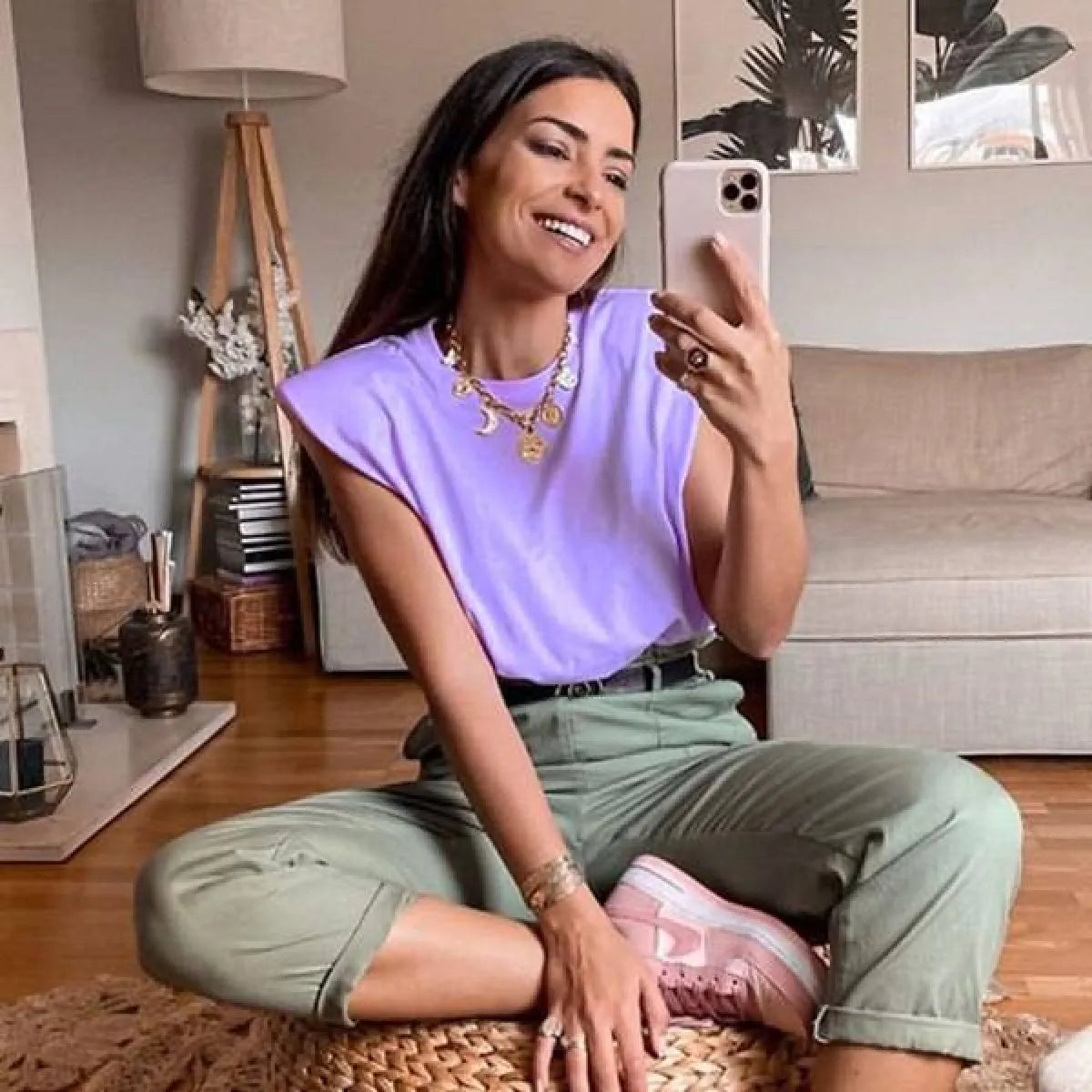 The Power Move Padded-Shoulder Tee
