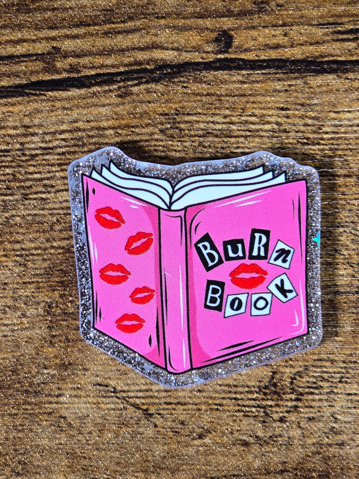 Burn Book Pink Glitter Bag Charm