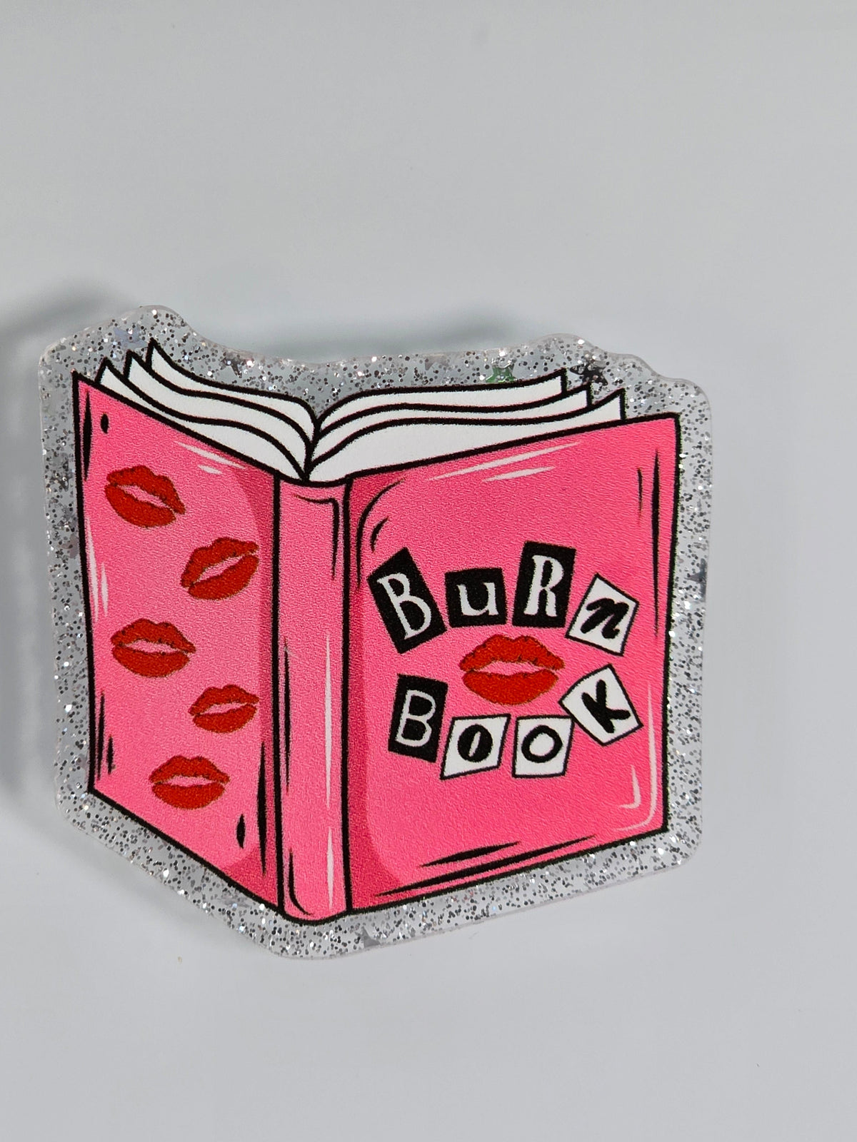 Burn Book Pink Glitter Bag Charm