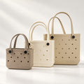 Rubber Tote Bag Set of 3 (XL/M/S) – Stylish Beige Tones EVA Bags, Great Value