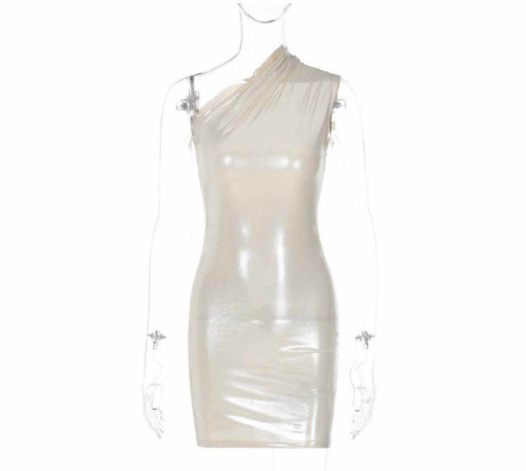 Slant Reflective Bodycon Dress