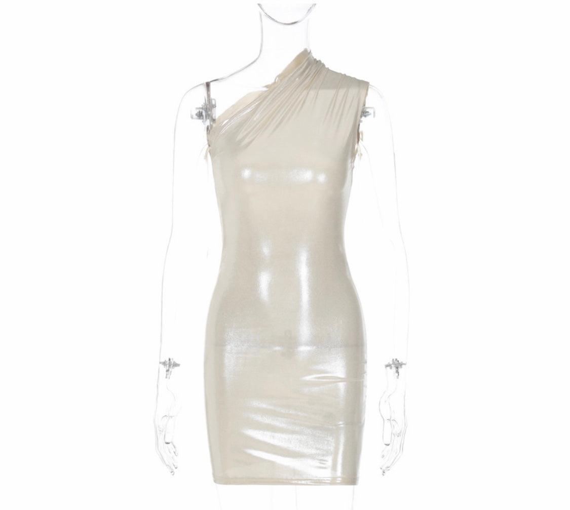 Slant Reflective Bodycon Dress
