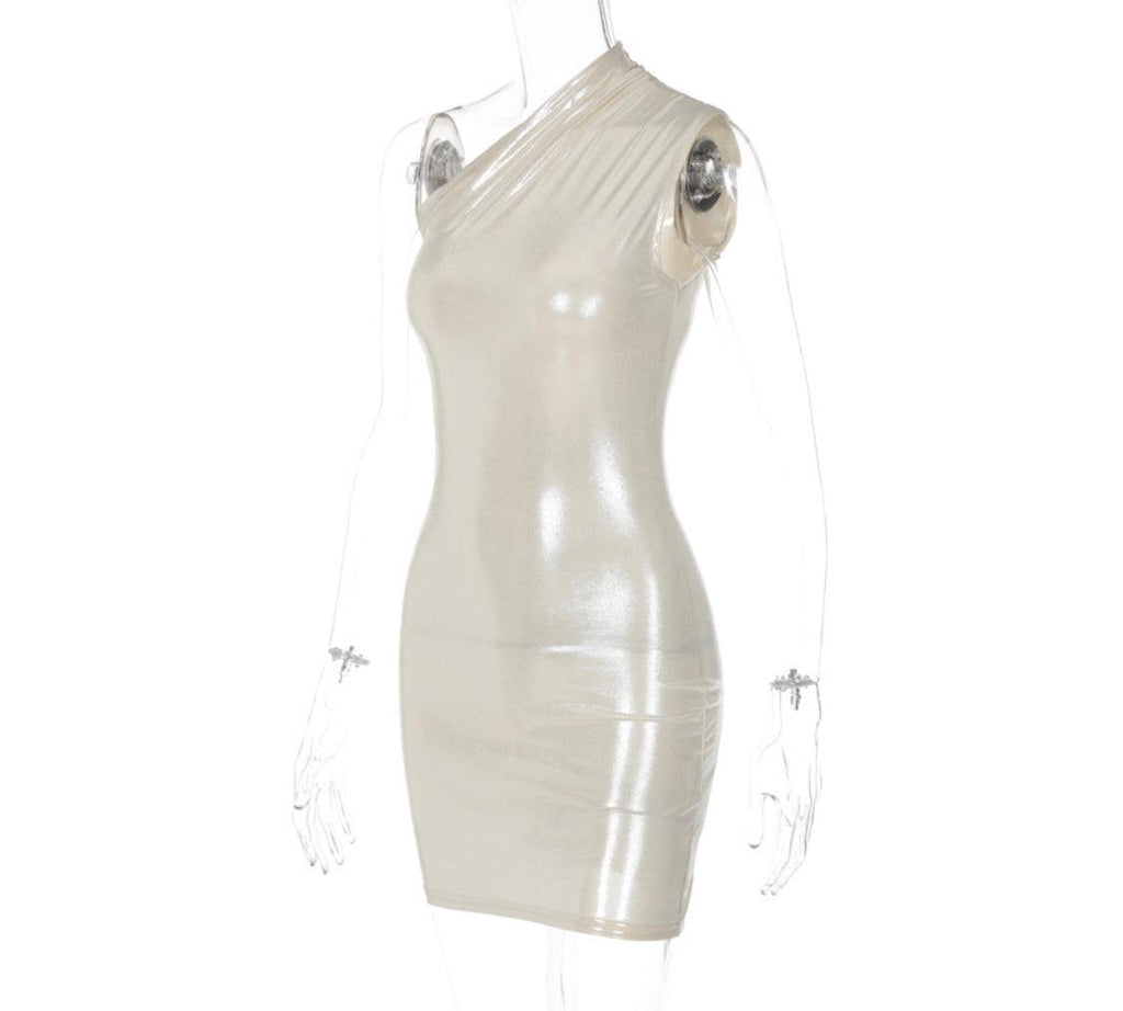 Slant Reflective Bodycon Dress