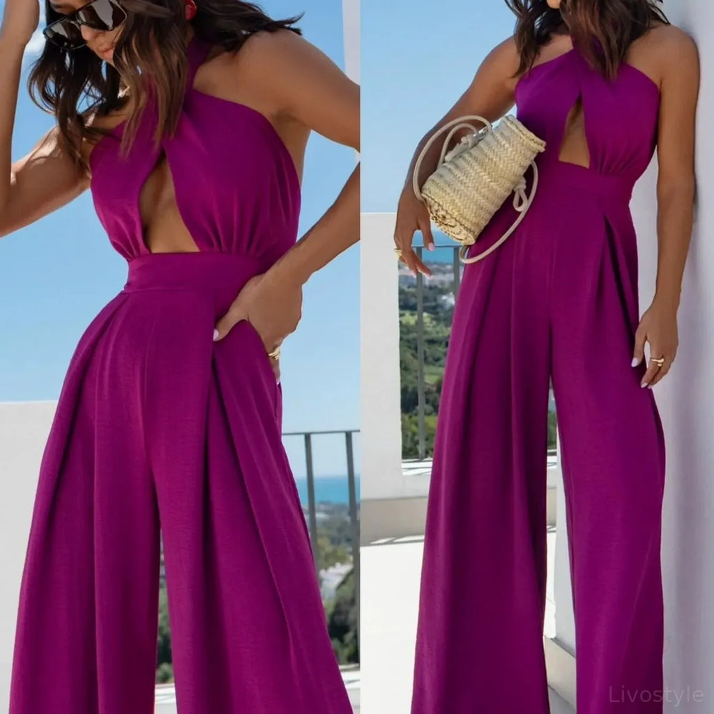 The Riviera Cutout Halter Jumpsuit