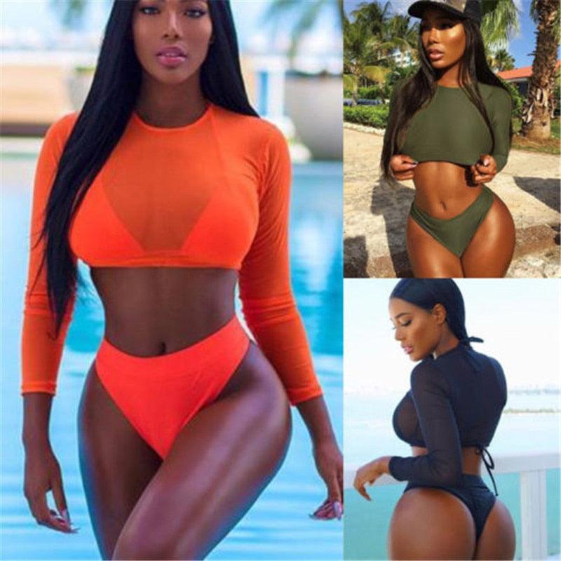 STEVVEX Coastal Muse Three-Piece Bikini Set