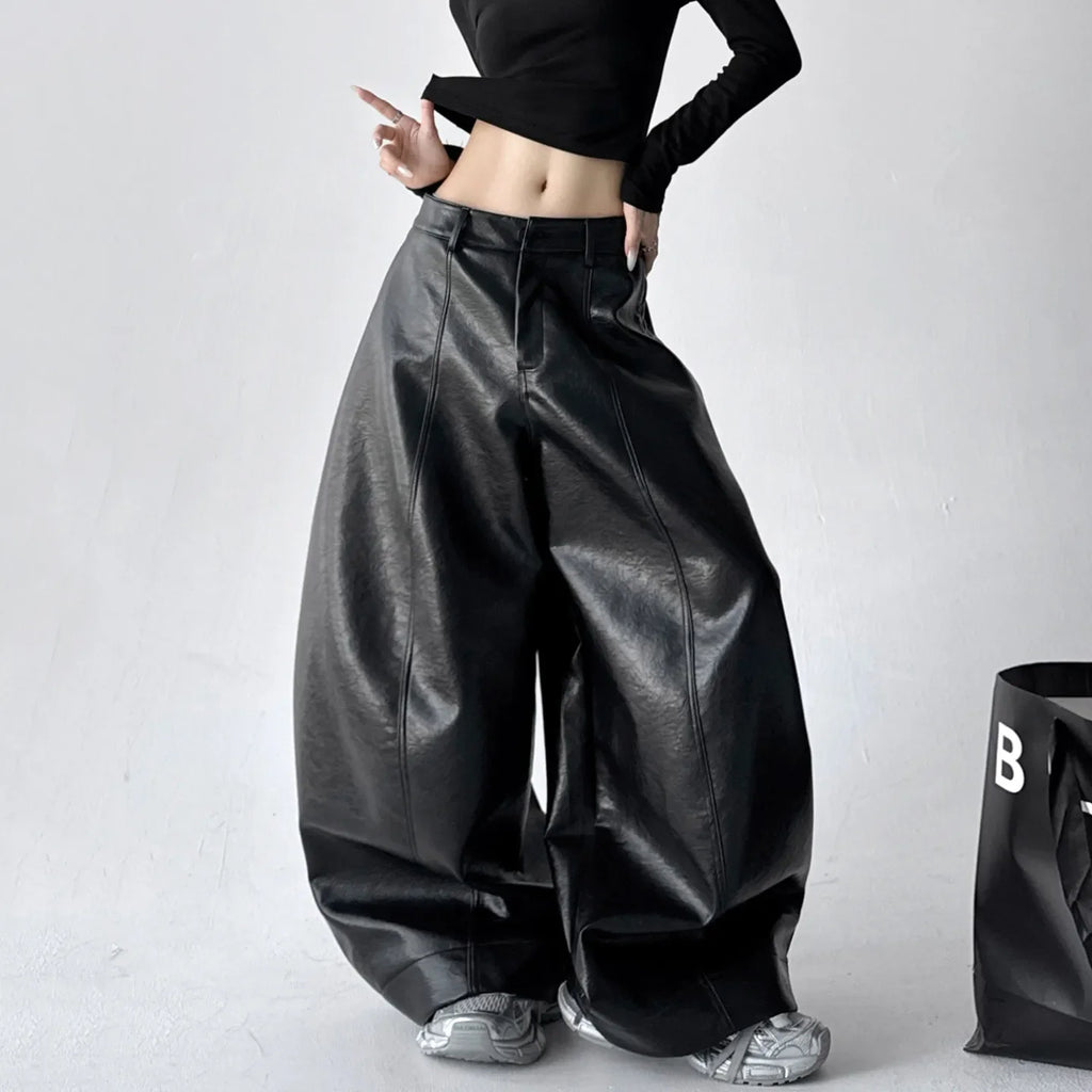 The Downtown Volume Faux Leather Pants