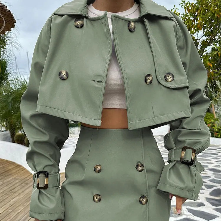 The Sage Society Cropped Jacket & Mini Skirt Set
