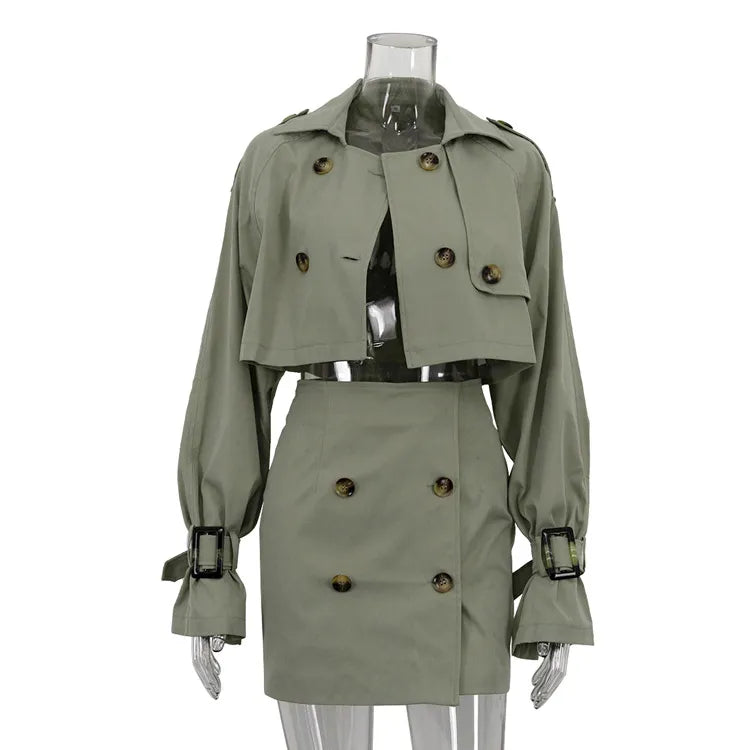 The Sage Society Cropped Jacket & Mini Skirt Set