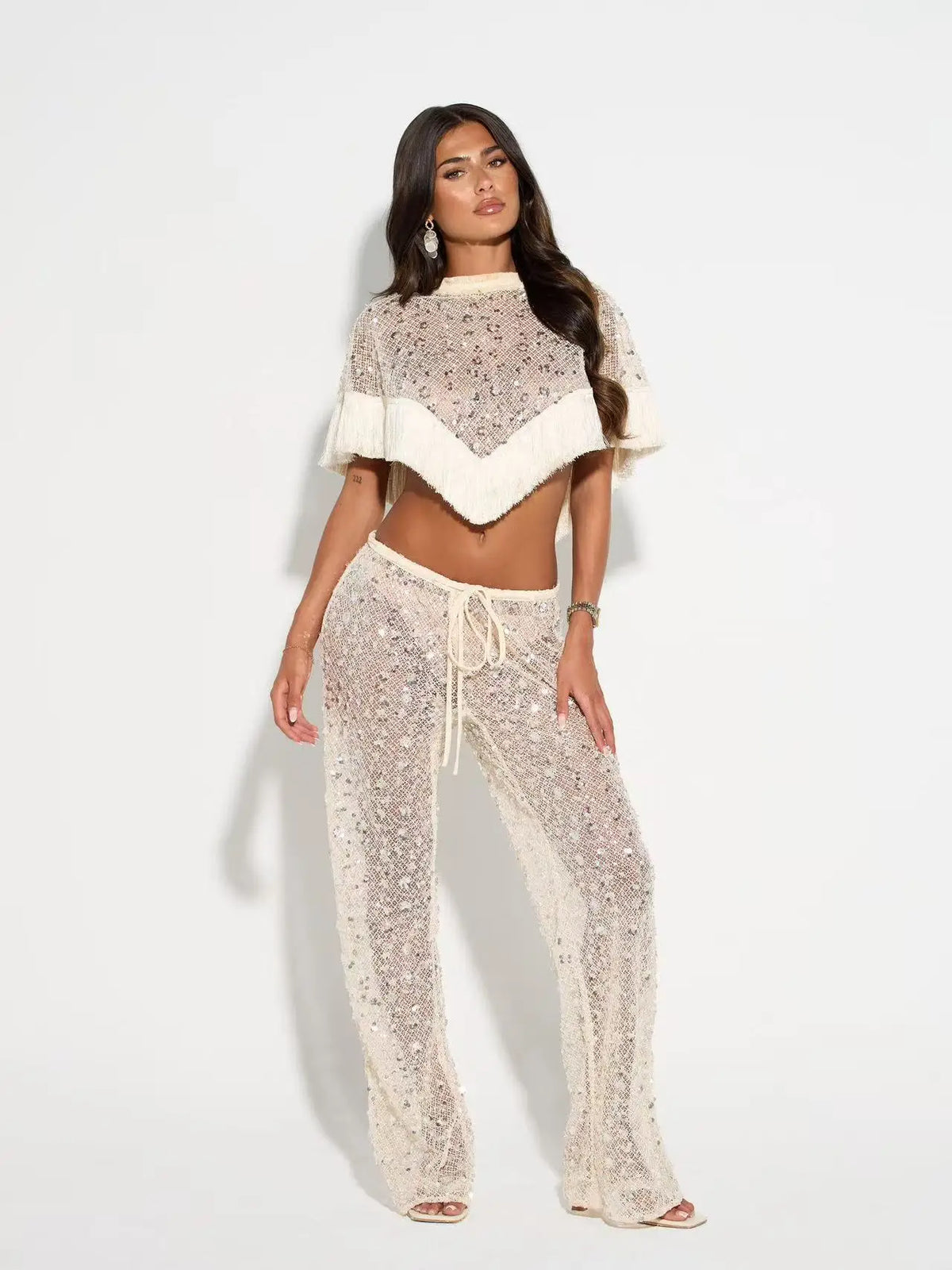 The Resort Encore Sequin Fringe Pants Set